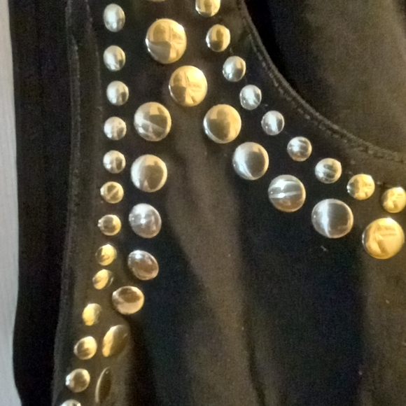 Fashion Nova spandex bodysuit. Black with gold studs. - Picture 3 of 13